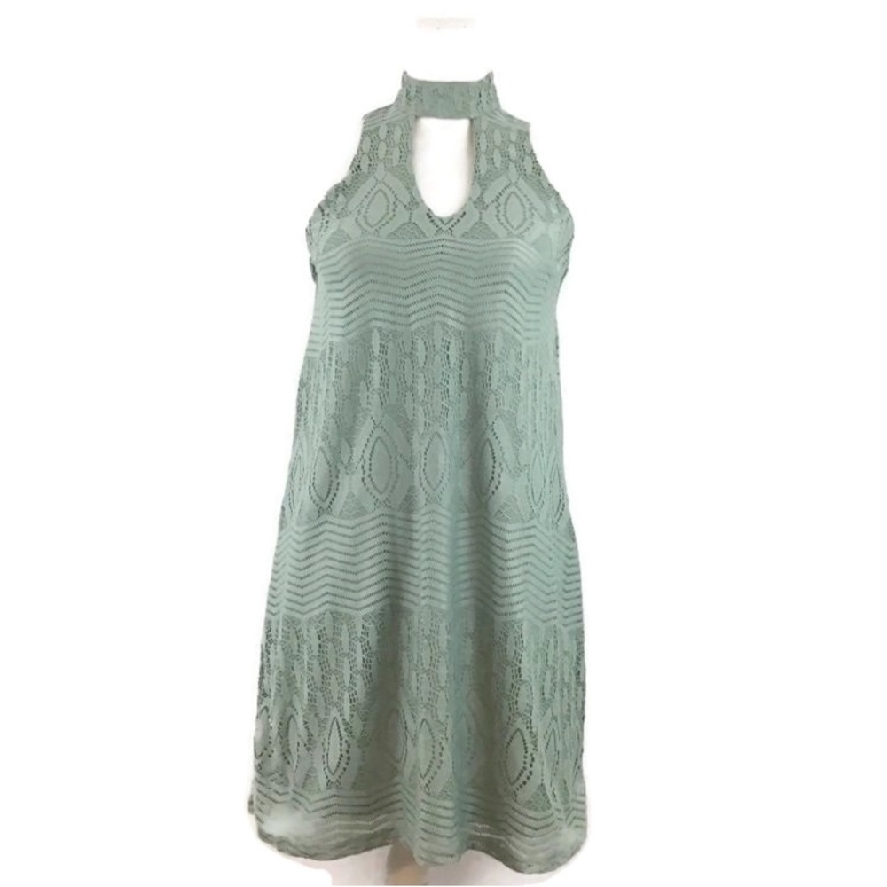 **2 FOR $20** CITY STUDIO LACE HALTER DRESS - Picture 1 of 9